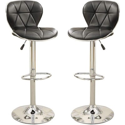 NicBex Adjustable Swivel Bar Stools Set of 2,Counter Height Bar Stools with Chrome Base,Bar Chairs with Faux Leather,Barstools for Home,Bars