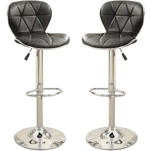 NicBex Adjustable Swivel Bar Stools Set of 2,Counter Height Bar Stools with Chrome Base,Bar Chairs with Faux Leather,Barstools for Home,Bars - 1 of 4