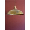 Brass and Wood Hanging Pendant Light – Antique Finish – 32"Tall by Kalalou - 3 of 4