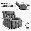 23.6" Oversized Power Lift Recliner Chair with Heat & Massage, Electric Lift for Standing Oversize Single Sofa, Max Load 350bls - 3 of 4