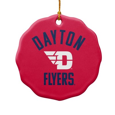 University of Dayton Official Logo Porcelain Scalloped Holiday Christmas Tree Ornament