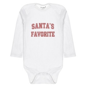 Everyday Kids Christmas Collection Santa’s Favorite Baby Onesie – Festive Holiday Graphic Bodysuit - 1 of 4