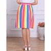 INSPIRE CHIC Women's Stripes Button Front Elastic Back A-Line Midi Skirt - 4 of 4