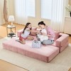 CAVINAS Modern Folding Chenille Futon Sofa Bed with Removable Foam & Pillows,Convertible Floor Sofa Couch for Living Room,Bedroom - 3 of 4