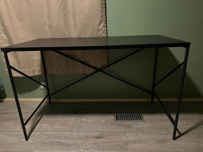 Martha Stewart Maddox 24W Home Office Parsons Computer Desk With Metal  X-Frame, Black/Oil Rubbed Bronze