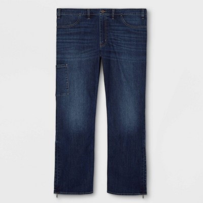 Men's Big & Tall Slim Fit Adaptive Bootcut Jeans - Goodfellow & Co™ Dark  Wash 48x32 : Target