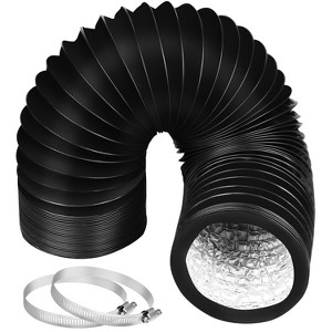 AMMER 4 Inch 8FT Dryer Vent Hose, Flexible Aluminum Air Ducting Tube, Insulated Flex Hose Kit for Indoor & Outdoor Use, Black - 1 of 1