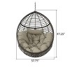 GDFStudio Leasa Outdoor Wicker-Like Weave Basket Egg Chair with Cushion (No Stand) - 3 of 4