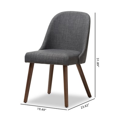 Parsons Dark Grey Cane-Backed Side Chair with Walnut Wood Frame