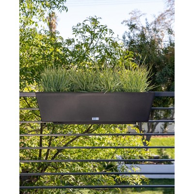 Black 36" Recycled Plastic Railing Planter Box
