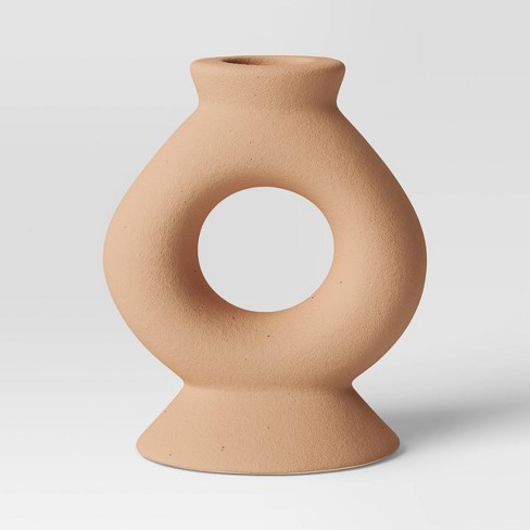Short Ceramic Organic Modern Taper Candle Holder - Threshold™ : Target