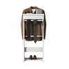 White Portable Garment Rack,Clothes Valet Stand with Storage Organizer - 4 of 4