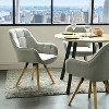 Accent Armchair Fabric Upholstered, Modern Leisure Vanity Chair with Padded Backrest and Seating Cushion, Swivel Armchair Side Chair, Grey - 2 of 4