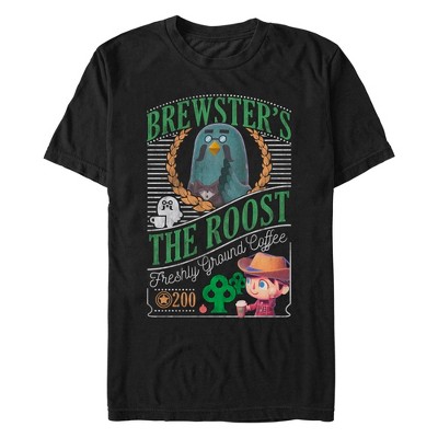 Men's Nintendo Animal Crossing Brewster's The Roost Poster  T-Shirt - Black - 2X Large