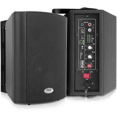 Pyle Bluetooth Wall Mount Speaker System, Active & Passive Speakers, 5.25" Subwoofer, 300W MAX, MP3/AUX/RCA Input – PDWR53BTBK