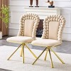 Modern Velvet Upholstered Dining Chairs Set of 2, Armless Chairs with Metal Legs and Tufted Backrest for Kitchen or Dining Room-Koiai - 2 of 4