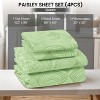 4 Piece Bed Sheets Printed Microfiber Sheet Set Ultra Soft, Easy Care Paisley Printed Sheets - Lux Decor Collection - 2 of 4