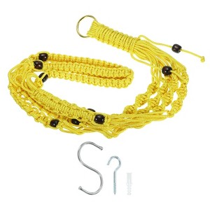 Unique Bargains Handmade Macrame Hanging Plant Flower Pot Hanger 35 Inch Yellow - 1 of 4