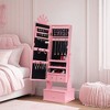 COZONY Kids Jewelry Armoire with Full-Length Mirror & LED, Freestanding Jewelry Cabinet with 3 Drawers, Organizer Vanity for Girls - 2 of 4