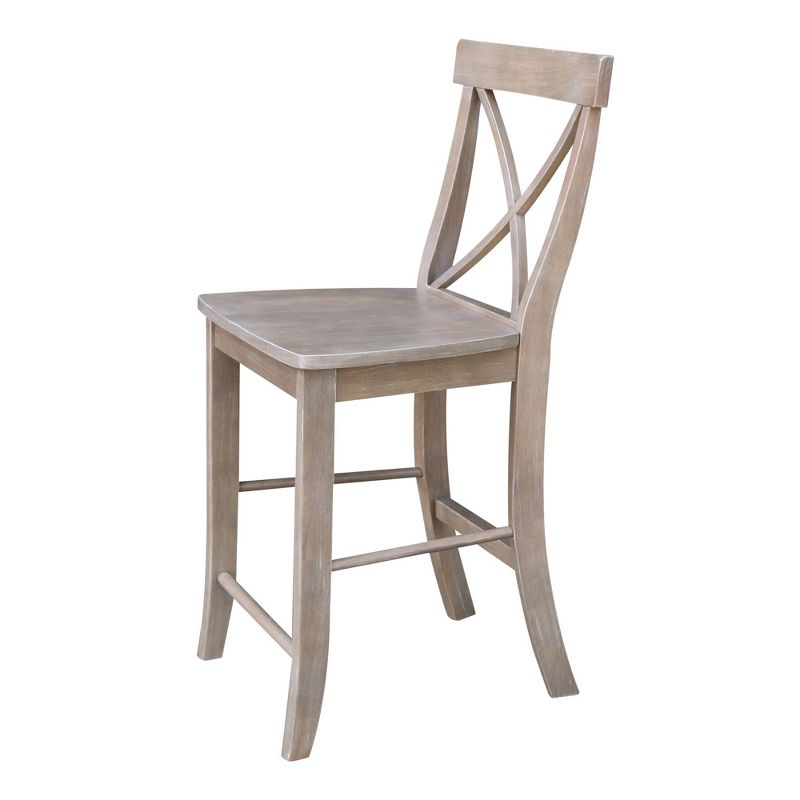 X Back Stool Washed Gray/Taupe - International Concepts, 4 of 11