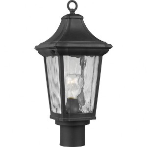 Progress Lighting Marquette 1-Light Outdoor Black Post Lantern with Water Glass Shade - 1 of 4