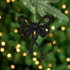 Northlight Set of 4 Black Glitter Bowtie Christmas Ornaments 6" - image 2 of 4