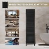 Gulches 8-Panel Black Louvered Partition, Versatile Room Divider - 4 of 4