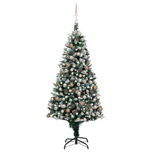 vidaXL Artificial Pre-lit Christmas Tree with Ball Set&Pine Cones 82.7" - 1 of 4