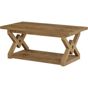 Lantine 2-Tier Coffee Center Table for Living Room, 47.24-Inch Farmhouse Tea Cocktail Table, Easy Assembly - 1 of 4