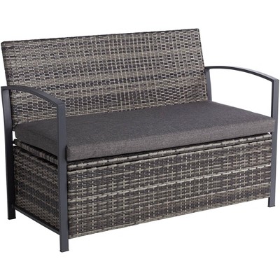 Rattan garden storage deals bench