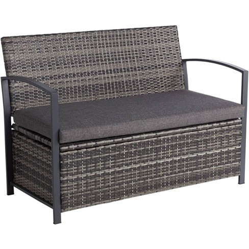 Wicker patio bench new arrivals