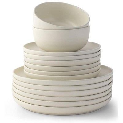 Matte Linen Ceramic 18-Piece Dinnerware Set for 6