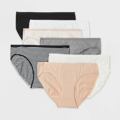 Women's Striped Bonus Pack Bikini Underwear - Auden™ Colors May Vary Neutrals