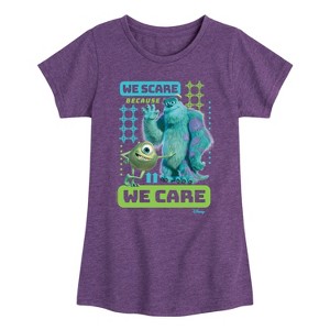Girls' - Disney - We Scare Because We Care Fitted Short Sleeve Graphic T-Shirt - 1 of 4