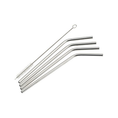 Ello 4pk Stainless Straws With Silicone Tips : Target