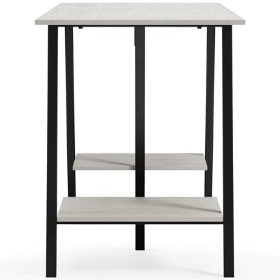 Black and White Transitional Home Office Desk with Shelves