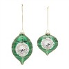 Vintage-Inspired Green Reflector Glass Ornaments – Set of 12 - 2 of 4