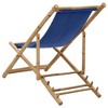 vidaXL Deck Chair Dark Grey Bamboo and Canvas (100% Polyester) Standard - 4 of 4