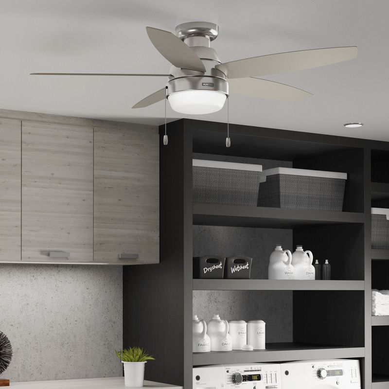 52" Lilliana Low Profile Ceiling Fan with Light Kit and Pull Chain (Includes LED Light Bulb) - Hunter Fan, 4 of 12