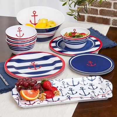 Lake Melamine Dinnerware Set - 4 Small Plates, 8-inch