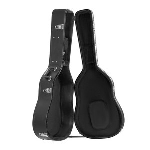 VEVOR Acoustic Guitar Hard Case, 43.31 in Gourd-Shaped Guitar Hard Case, PVC Padding Soft Lining Water-Resistant Hard Shell Guitar Case, Black - 1 of 4