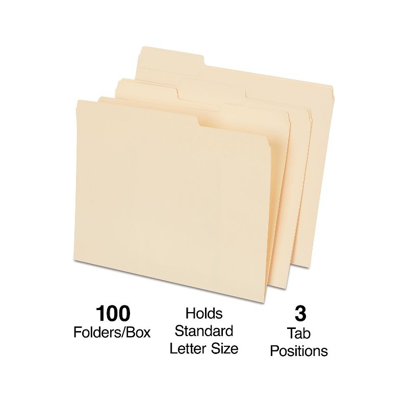 Staples Interior File Folders Letter Size Manila 100/Box (117713) 117713/TR56678, 2 of 5