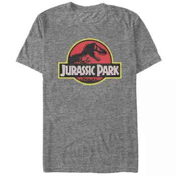 Picante misericordia Dentro Men's Jurassic Park Logo Sunset T-shirt - Athletic Heather - Large : Target