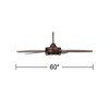 60" Casa Vieja Province Modern Indoor Outdoor Ceiling Fan with Light LED Remote Oil Brushed Bronze Dark Walnut Opal Glass Damp Rated for Patio House - 4 of 4