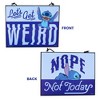 Silver Buffalo Disney Lilo & Stitch "Let's Get Weird" Reversible Hanging Sign Wall Art - image 2 of 4