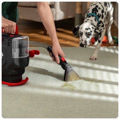 Compact Black and Red Bagless Spot Cleaner for Pets