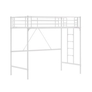Karl Home Black Loft Bed Full Size with Flat Rungs for Adults, Kids and Young Teens, No Box Spring Required - 1 of 4