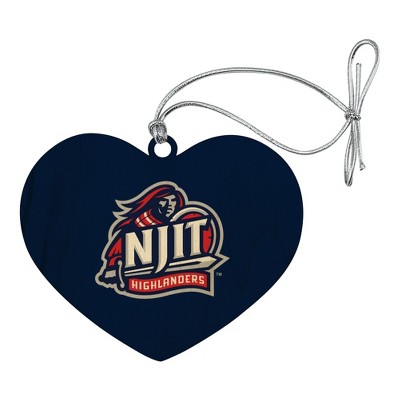 New Jersey Institute of Technology Primary Logo Heart Love Wood Christmas Tree Holiday Ornament