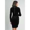 Hello Miz Women's Velvet Long Sleeve Mock Neck Maternity Mini Dress - 3 of 4
