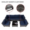 Nertpow Deluxe 7-Piece Outdoor Patio Furniture Set: Versatile Patio Set for Backyard, Lawn & Poolside Settings, Grey Rattan Blue Cushion - 4 of 4